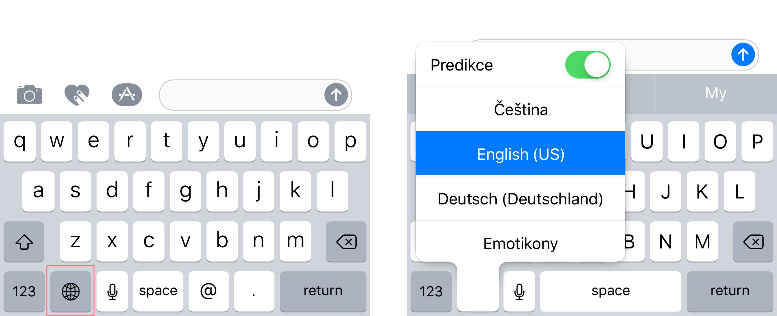 Nastavení jazyka klávesnice v iOS