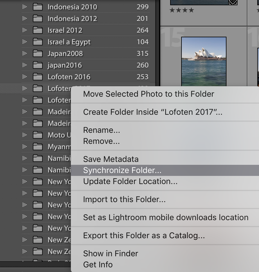 Adobe Lightroom - Synchronize folder