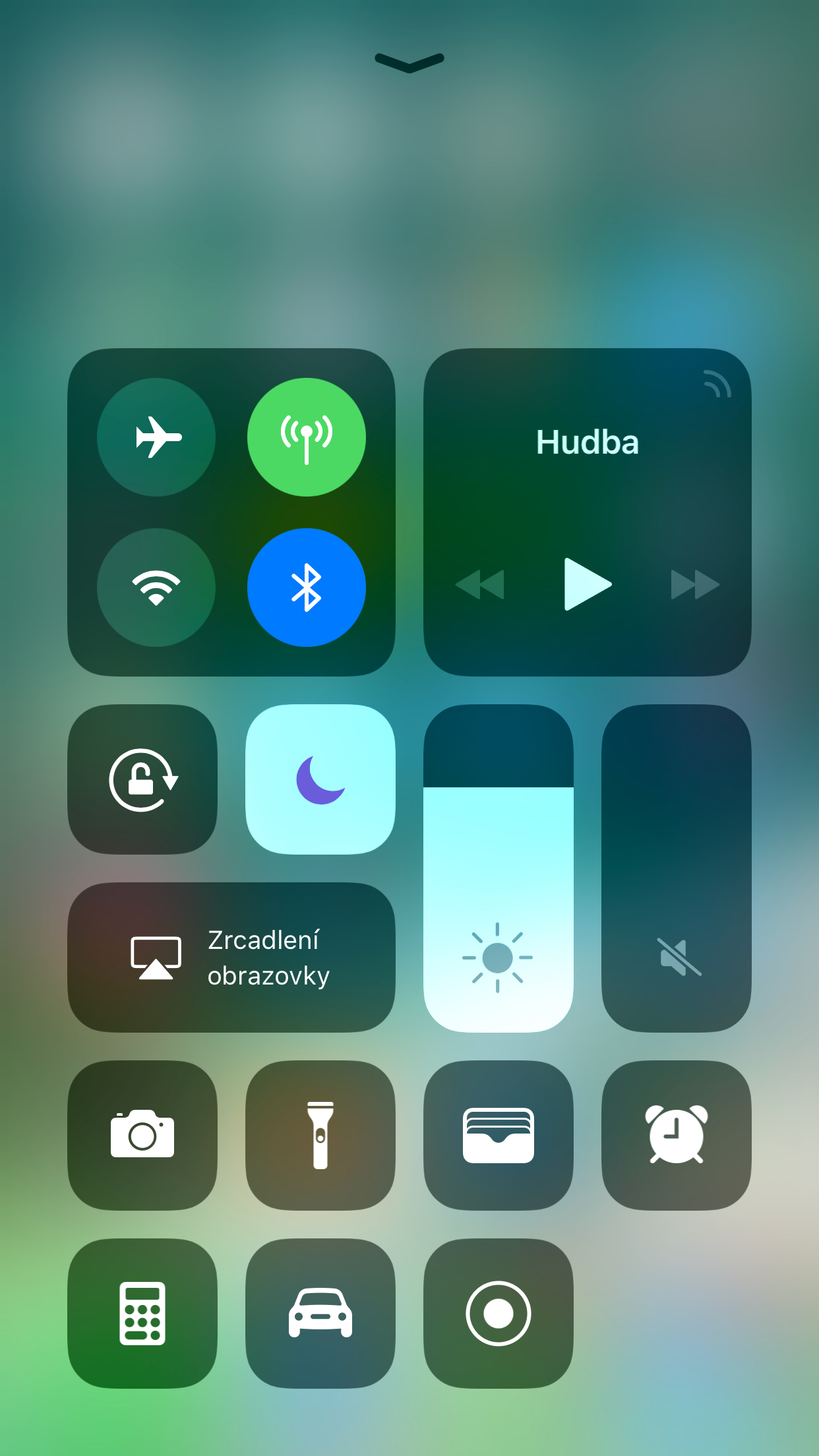 iOS 11 - Ovládací centrum