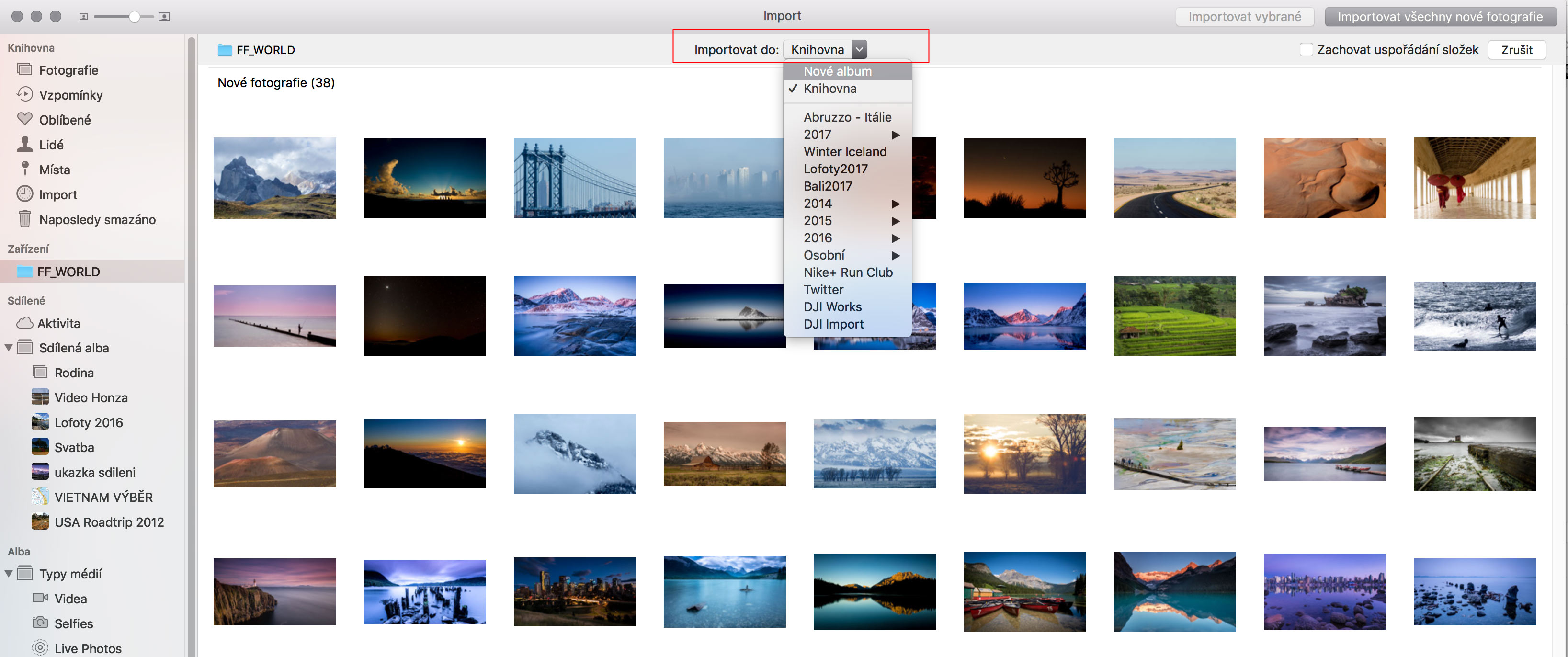 Apple Fotky - import
