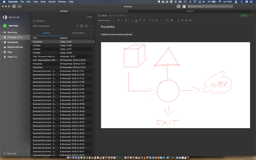 Evernote v Dark mode